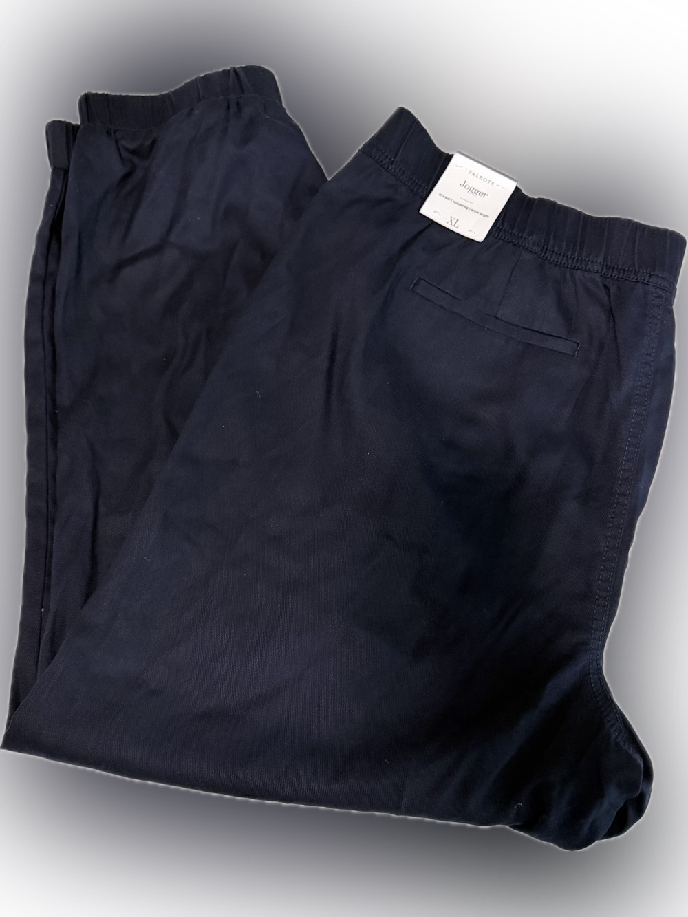 Talbots Womens XL Navy Blue 100% Tencel Lyocell Jogger Pants Elastic Waist